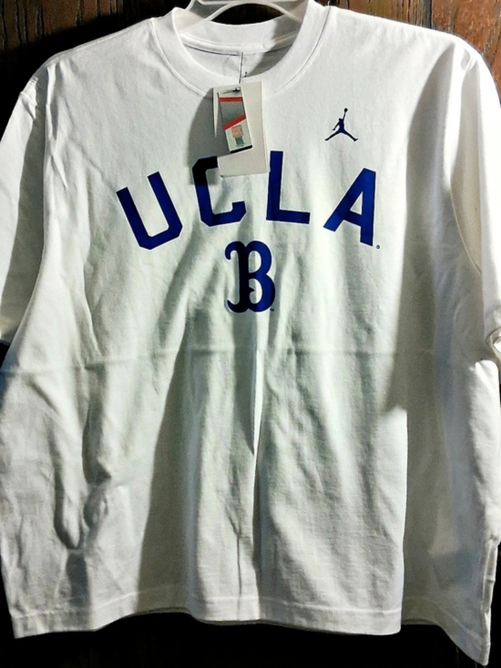 Jordan UCLA Bruins Women's T-Shirt UCLA Long Sleeve Tee White & Blue Medium
